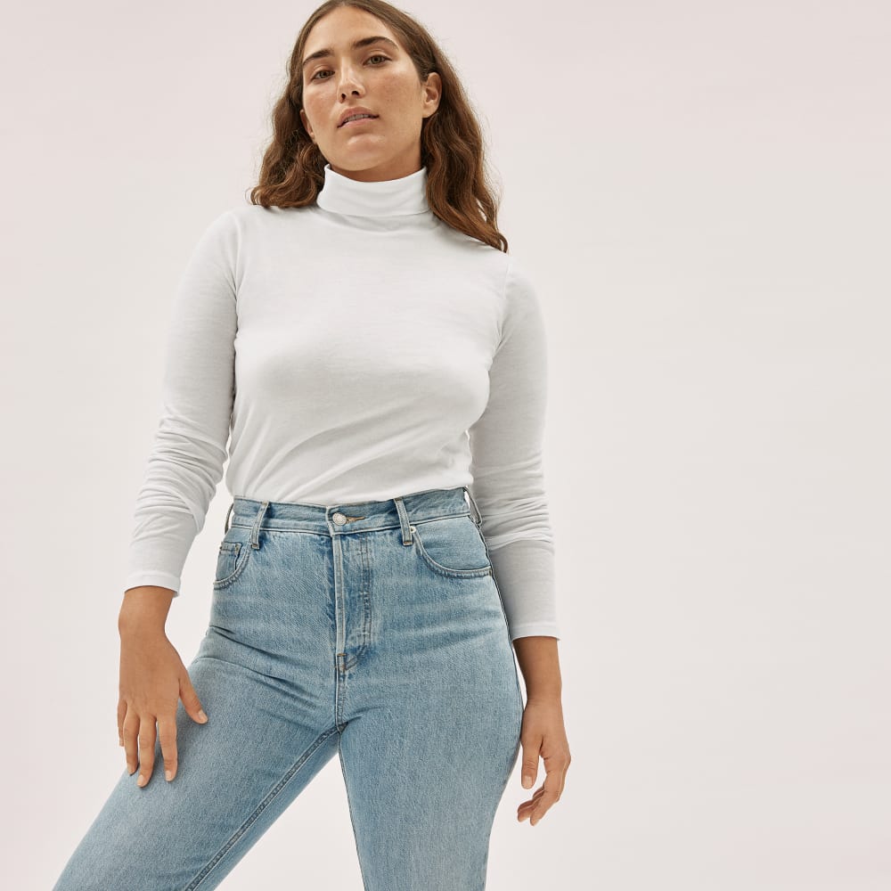 The Organic Cotton Turtleneck | White - Image 2