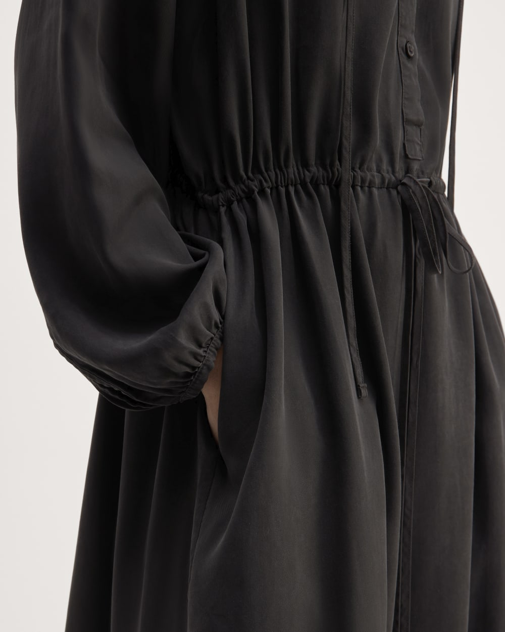 The TENCEL? Gathered Maxi Dress | Black - Image 5