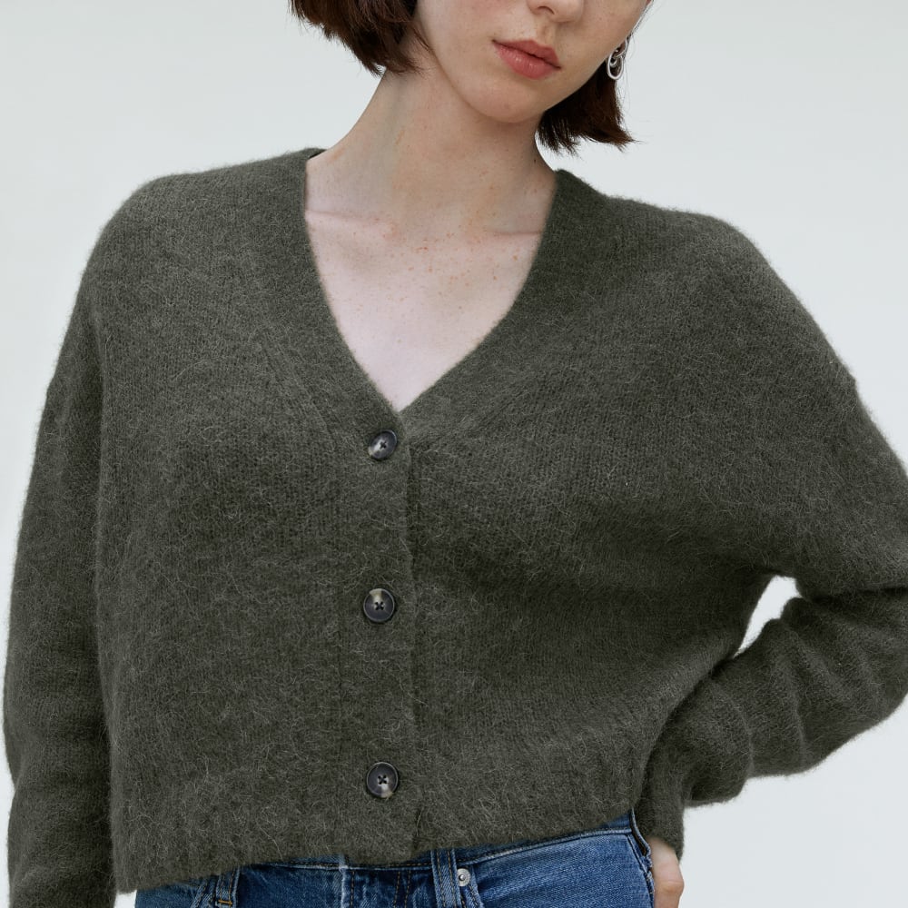 The Alpaca V-Neck Cropped Cardigan | Kambaba - Image 4