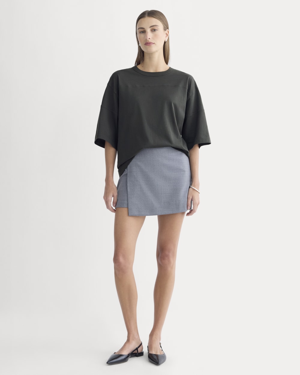 Oversized Varsity Tee in Essential Cotton | Washed Black - Image 3