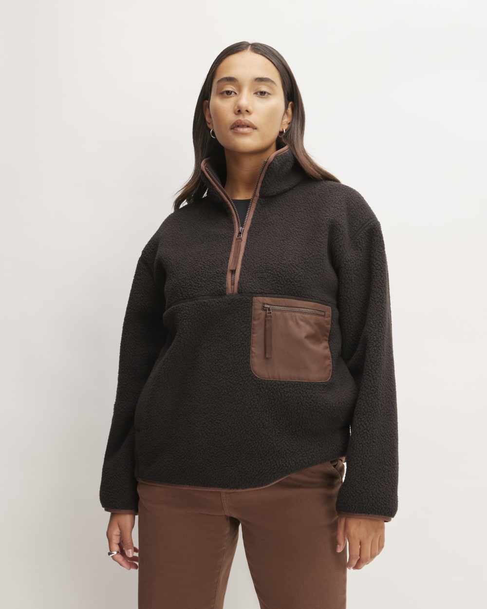 The ReNew Fleece Oversized Half-Zip | Black