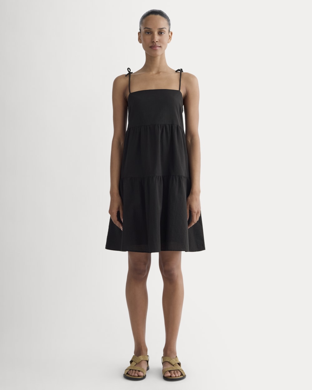 The Gauze Mini Tiered Dress | Black