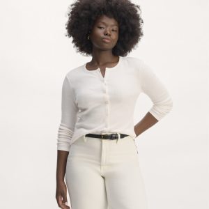 The Vintage Rib Cardigan | Bone