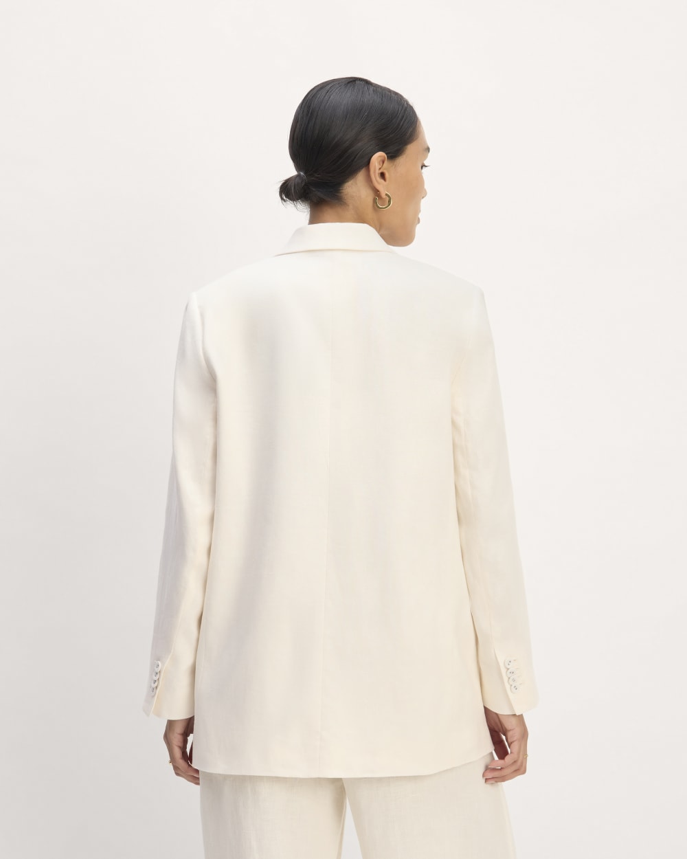 The Oversized Blazer in Linen | Bone - Image 6