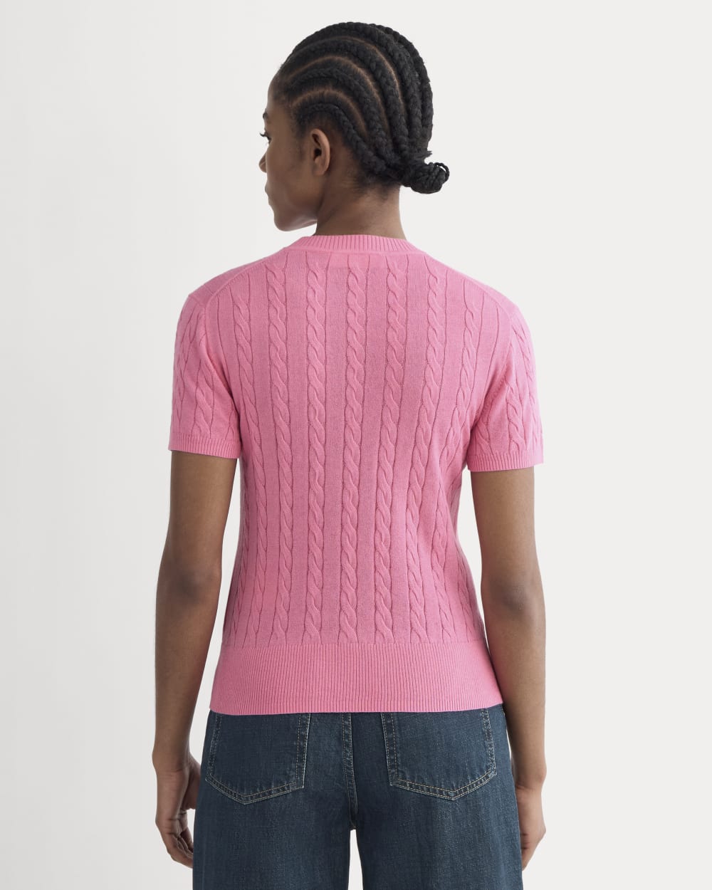 The Cable Crew in Cotton Cashmere | Deep Pink - Image 5