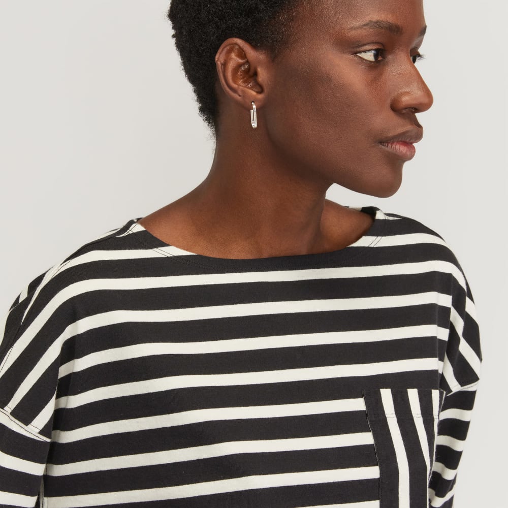 The Premium Weight Oversized Pocket Tee | Black / Canvas Tan - Image 4