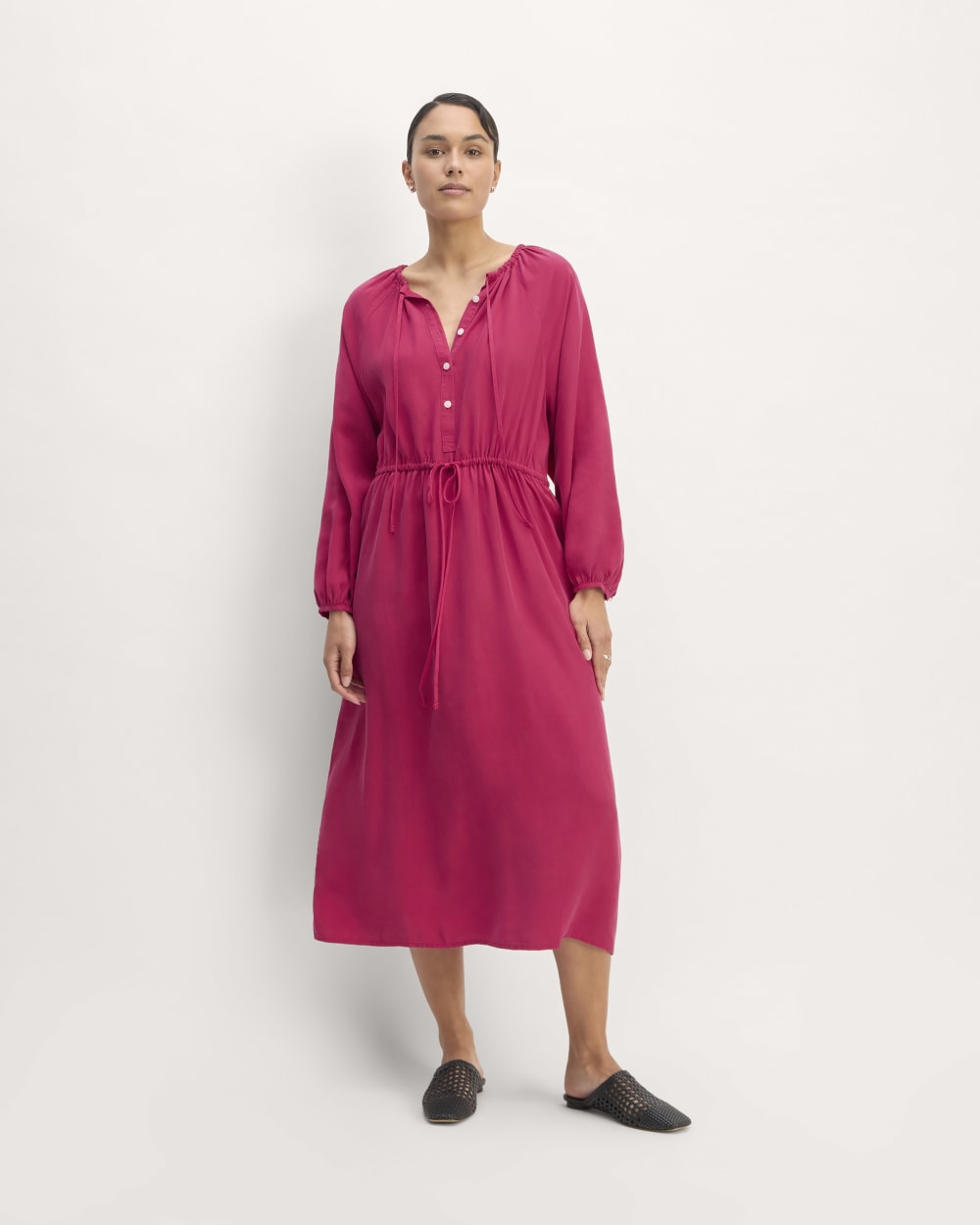 The TENCEL? Gathered Maxi Dress | Red Currant