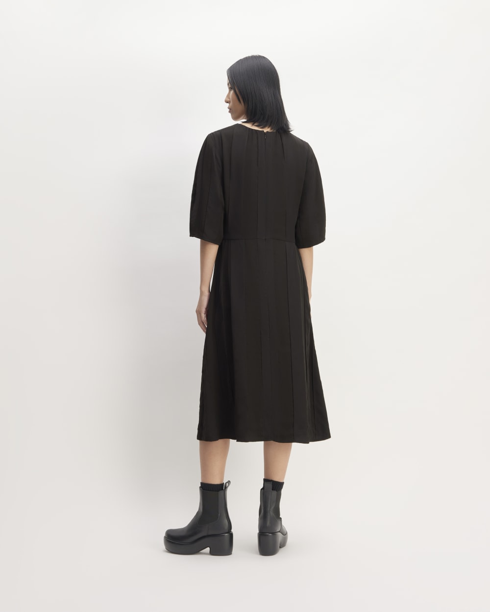 The City Stripe Ruched Dress | Black - Image 6