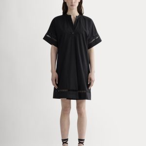 The Lace Trim Popover Dress | Black