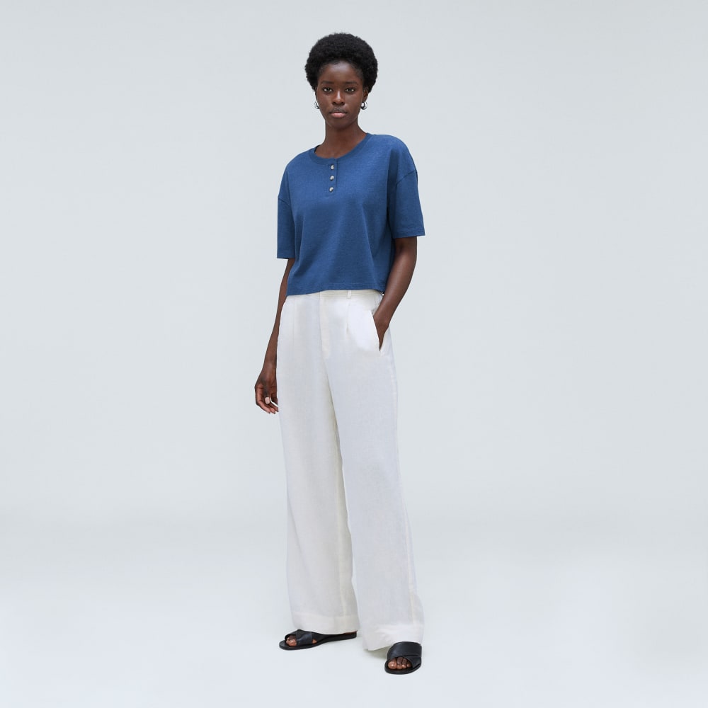 The Vintage Henley Hemp Tee | Deep Blue - Image 6