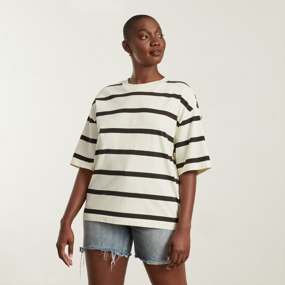 The Premium Weight Relaxed Tee | Black / Canvas - Image 2