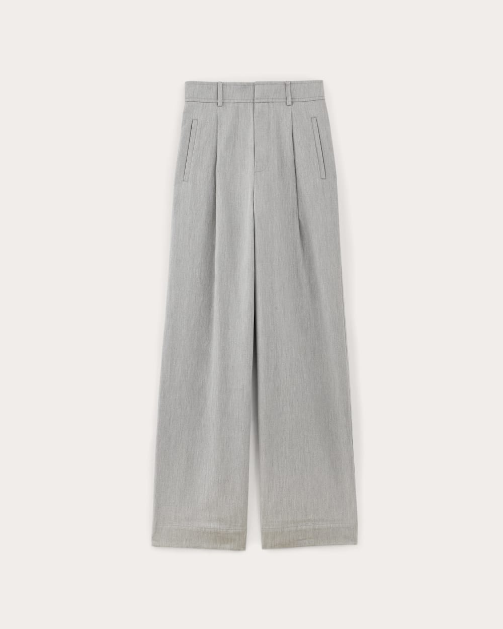 The Draper Pleated Pant in Buttersmooth | Heather Steel | 30 Inseam - Image 2
