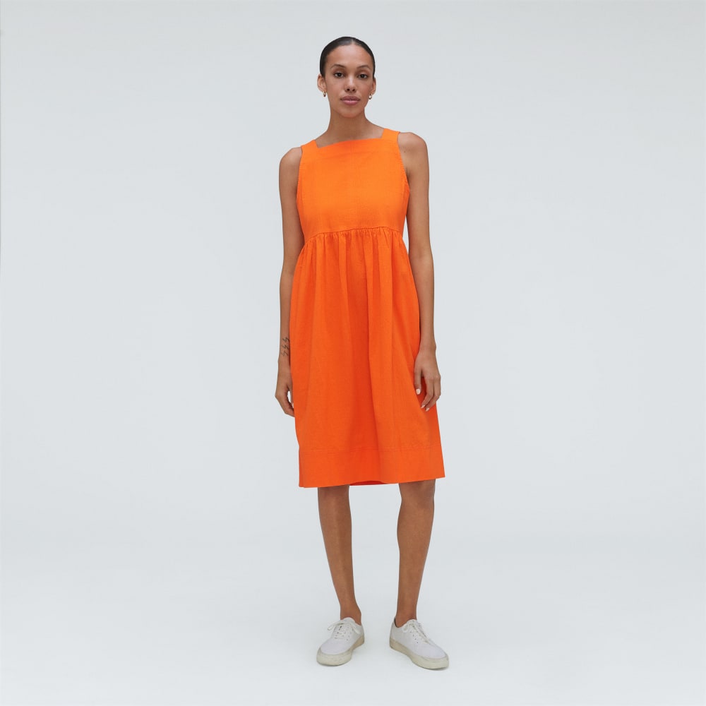 The Seersucker Midi Dress | Bright Orange - Image 2