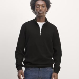 The Quarter-Zip in Cashmere | Black