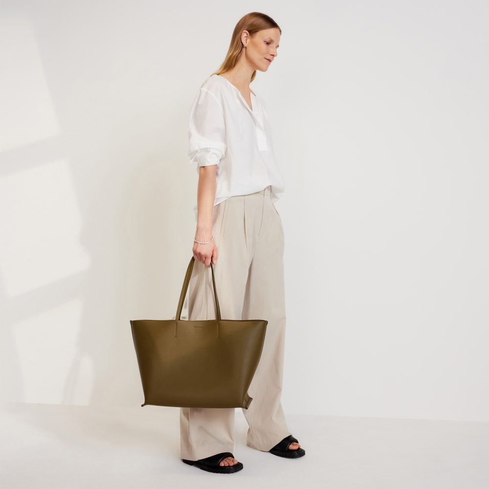 The Luxe Italian Leather Tote | Beech - Image 3