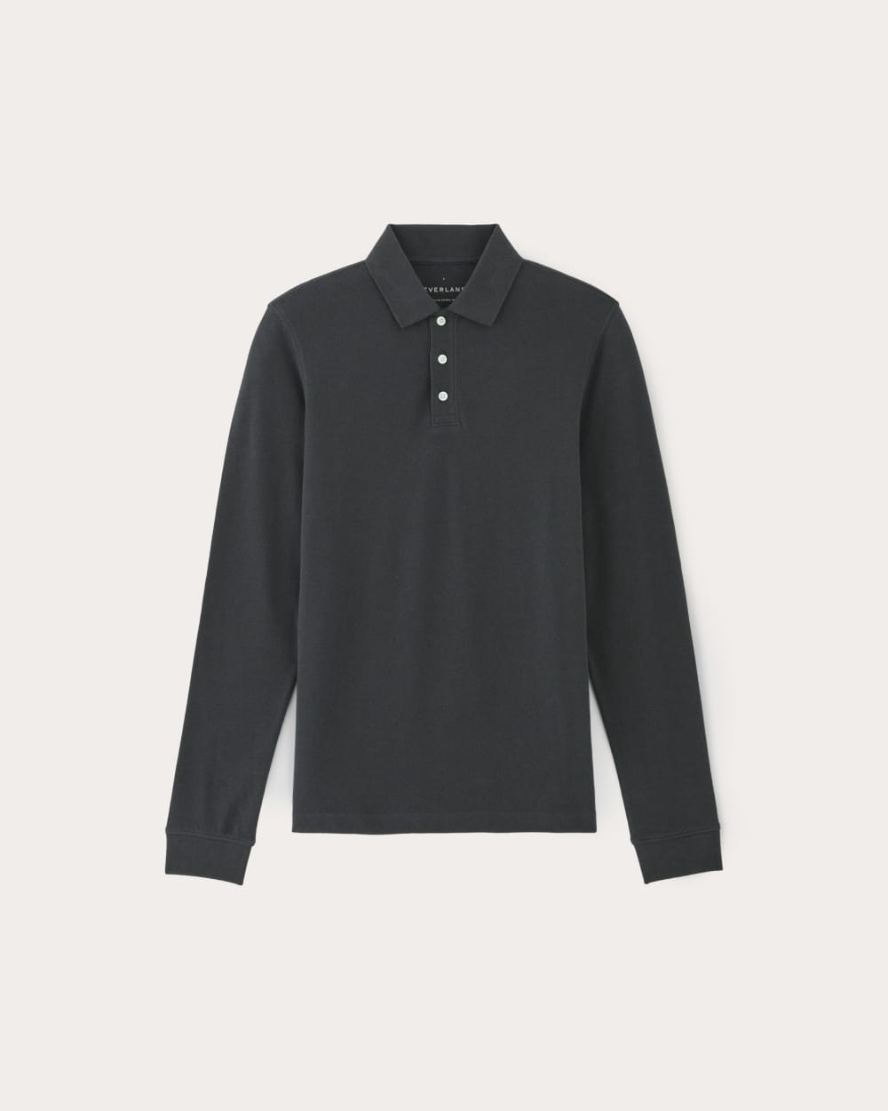 The Long-Sleeve Pique Polo | Heathered Graphite - Image 2