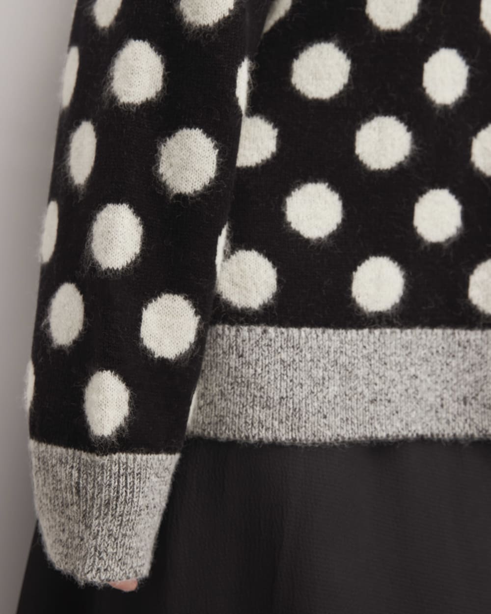 The Alpaca Polka Dot Oversized Crew | Black / Snow Polka Dot - Image 5
