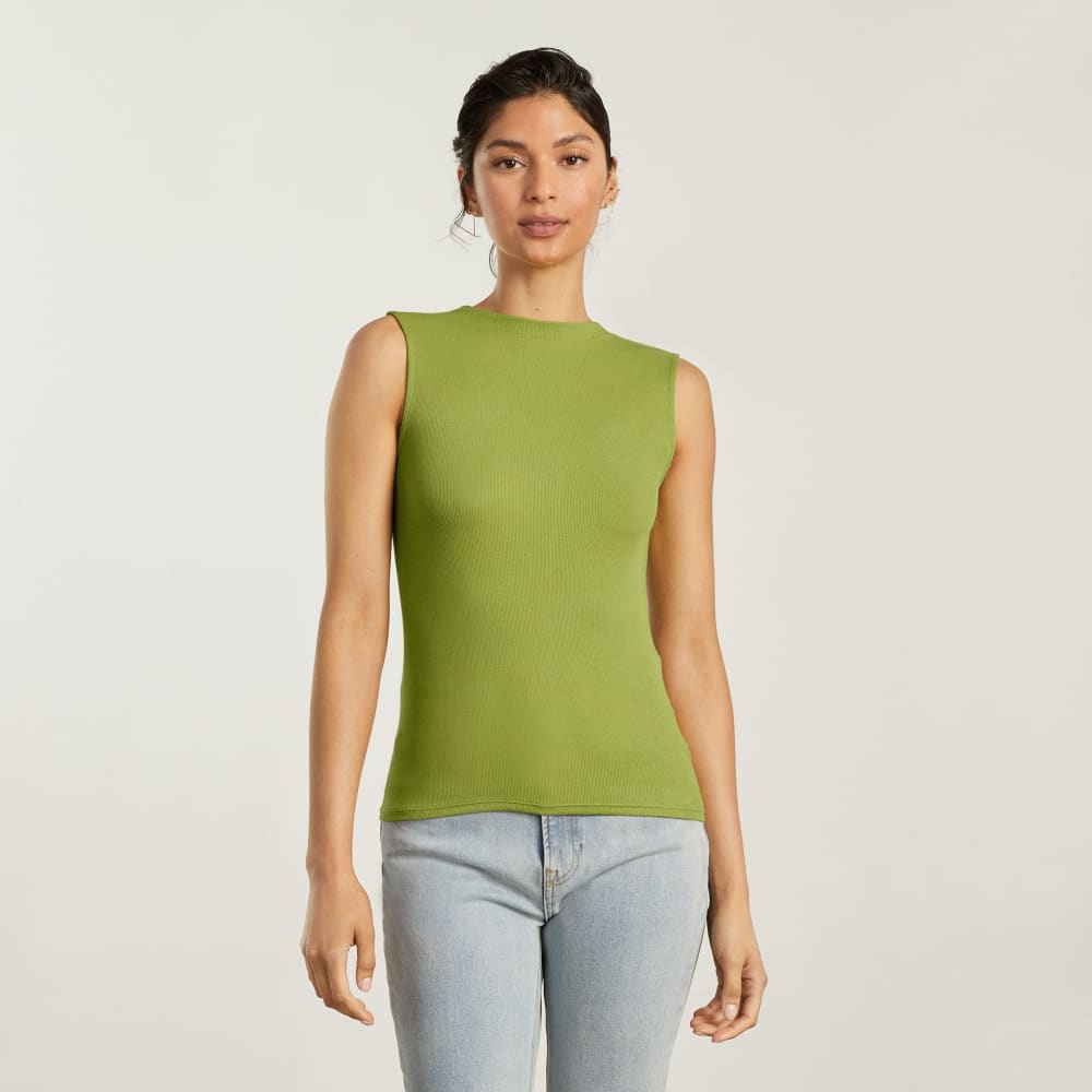The Pima Micro-Rib Funnel-Neck Tank | Pepper - Image 2