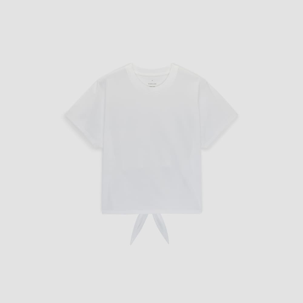The Organic Cotton Tie Back Tee | White - Image 2