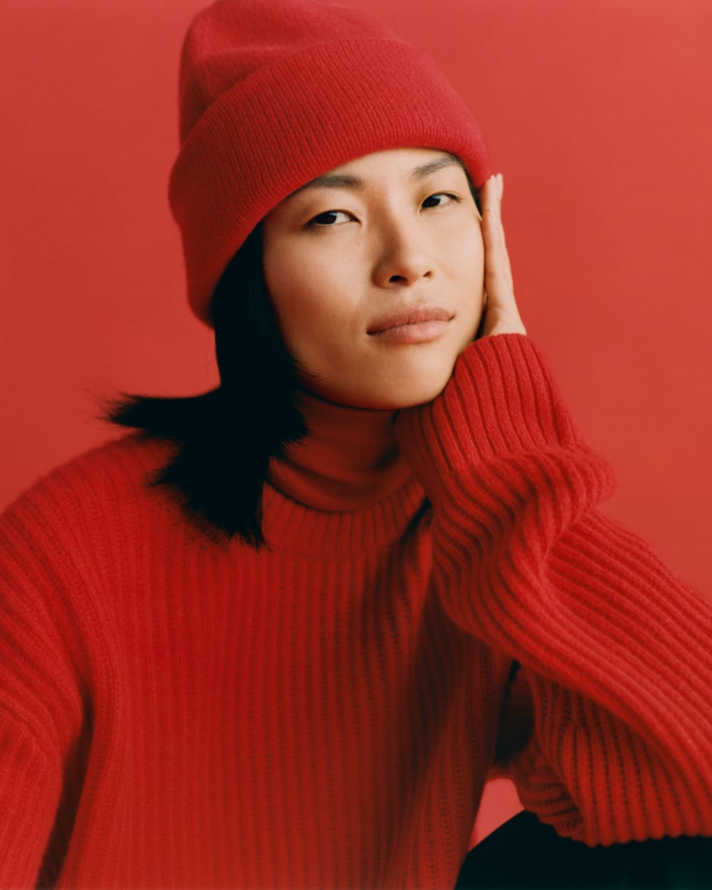 The Oversized Crew in Luxe Merino | Classic Red - Image 7