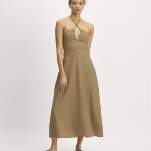 The Linen Halter-Neck Dress | Tiger's Eye