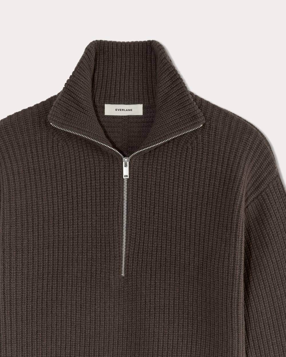 The Half-Zip Sweater in Luxe Merino | Earth Brown - Image 6