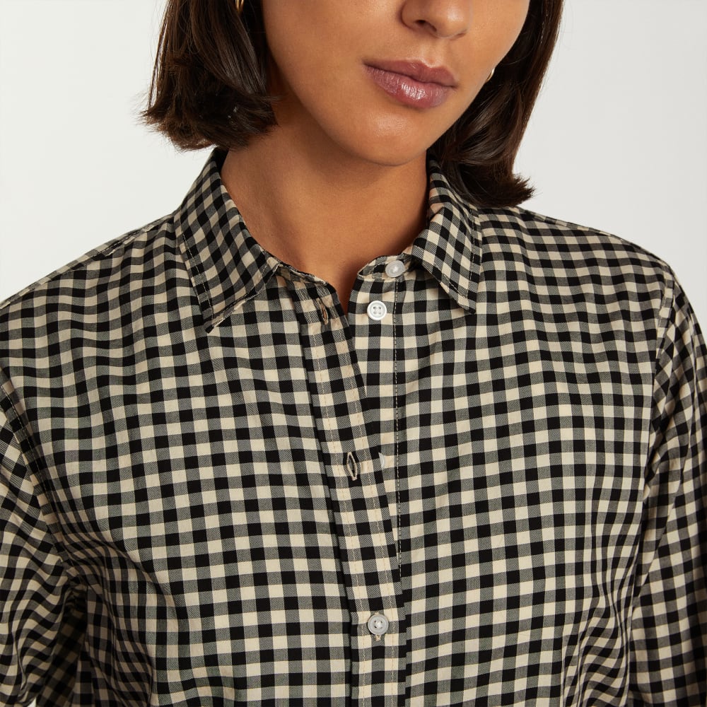 The Must-Have Shirt in Silky Cotton | Black / Canvas Gingham - Image 5