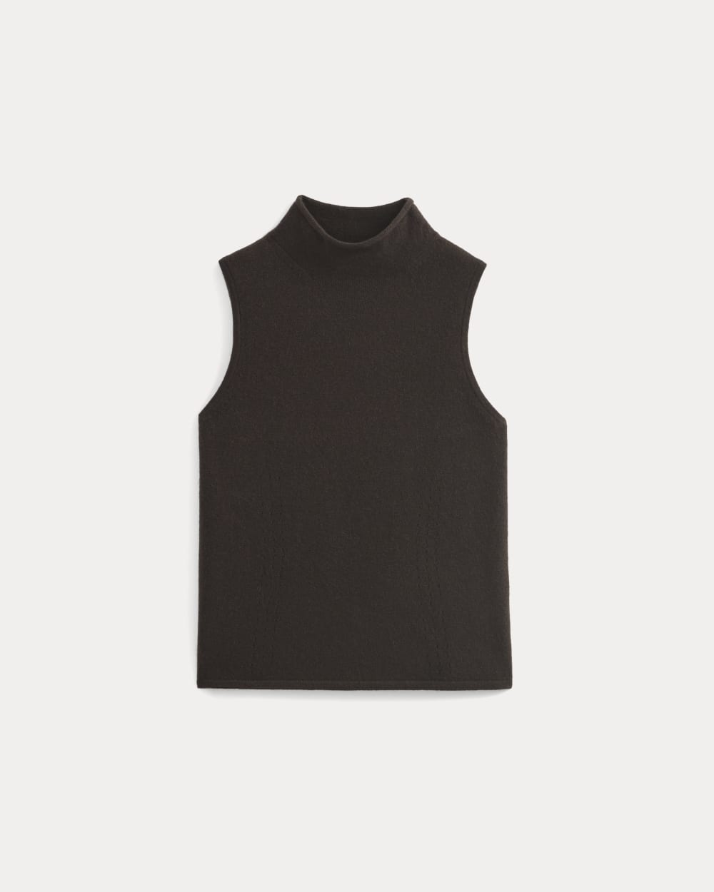 Cashmere Funnel-Neck Tank | Dark Chocolate - Image 2