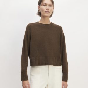 The Boxy Crew in Cashmere | Heather Cocoa