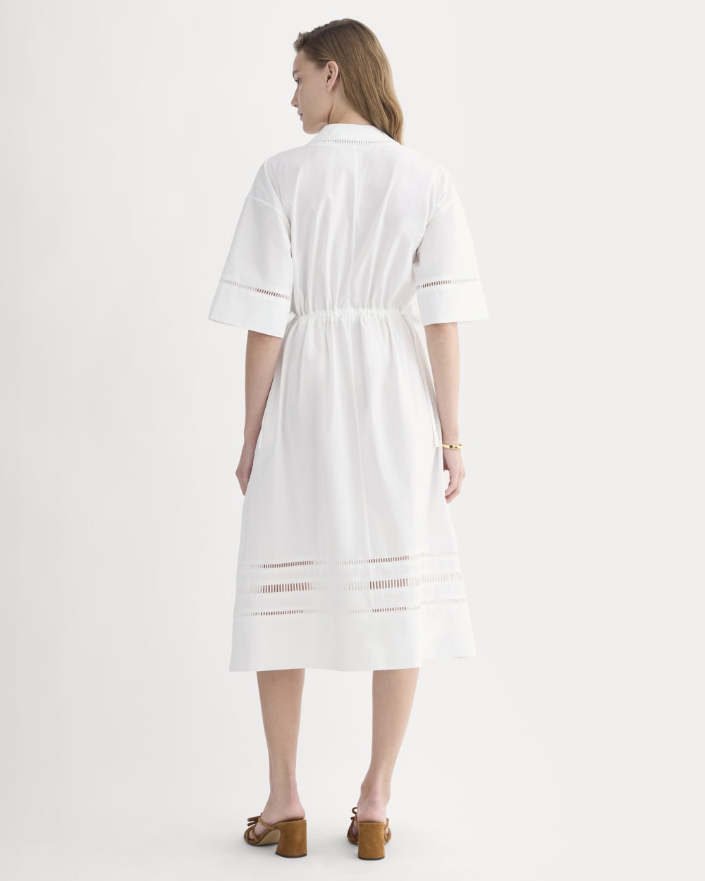 The Lace Trim Caftan Dress | White - Image 4