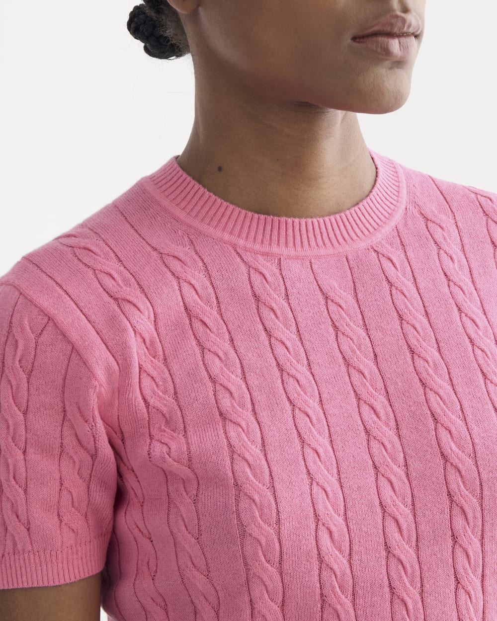 The Cable Crew in Cotton Cashmere | Deep Pink - Image 4