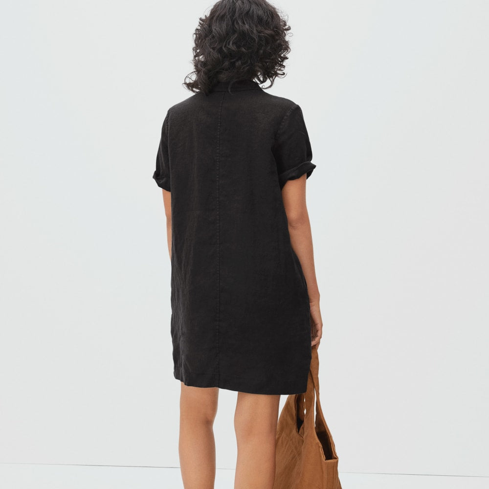 The Linen Workwear Dress | Black - Image 5