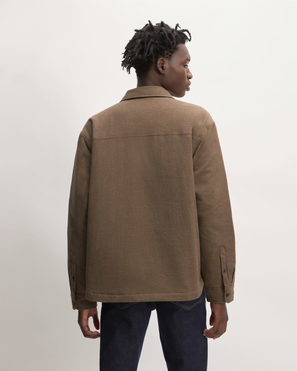 The Flannel Filled Shirt Jacket | Heathered Cocoa Brown - Image 6