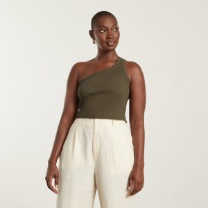 The Ribbed One-Shoulder Tank | Beech