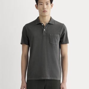 The Essential Organic Garment-Dyed Polo | Black