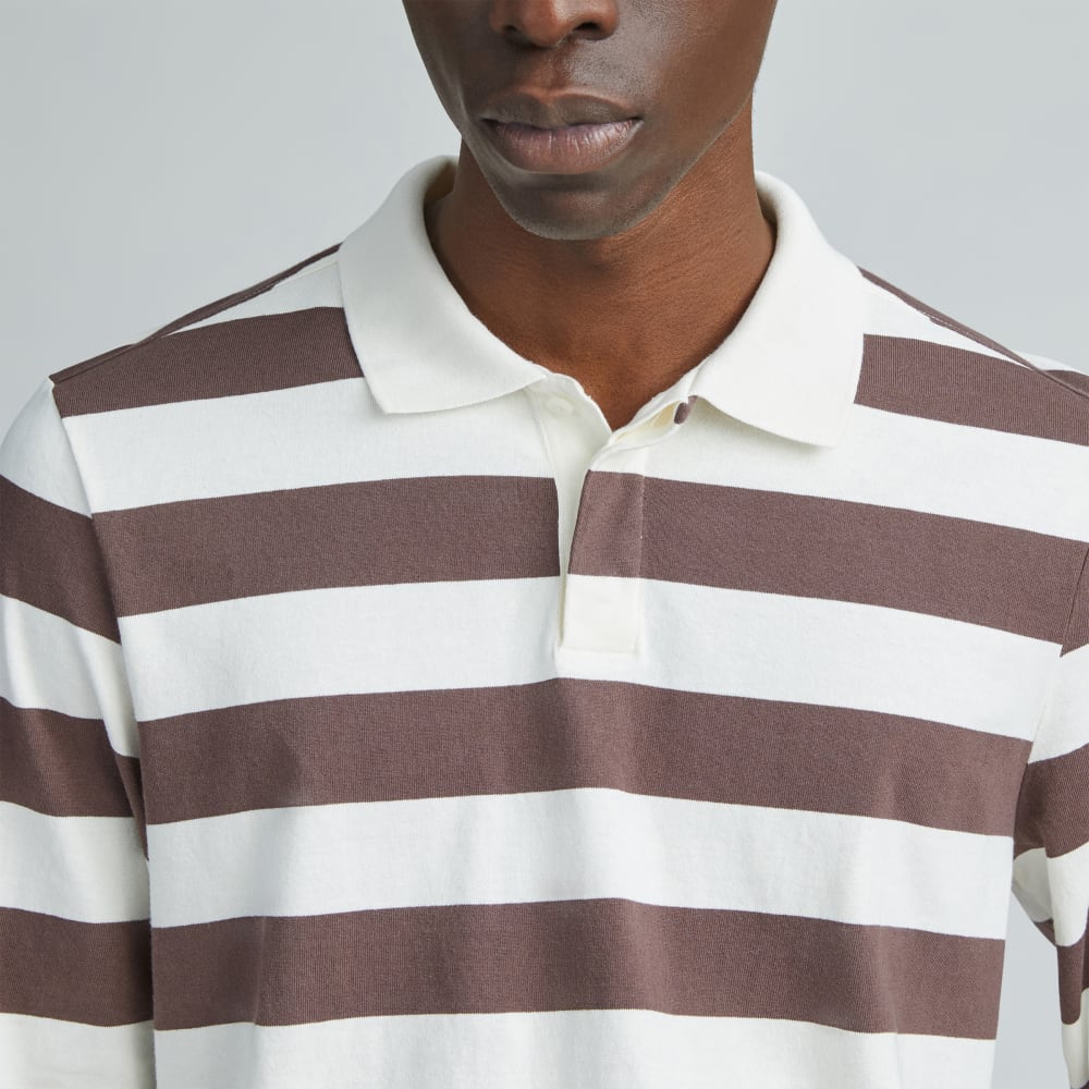 The Premium-Weight Rugby Shirt | Chocolate Brown / Canvas Tan - Image 4