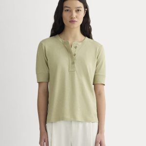 The Henley in Cotton Linen | Eucalyptus