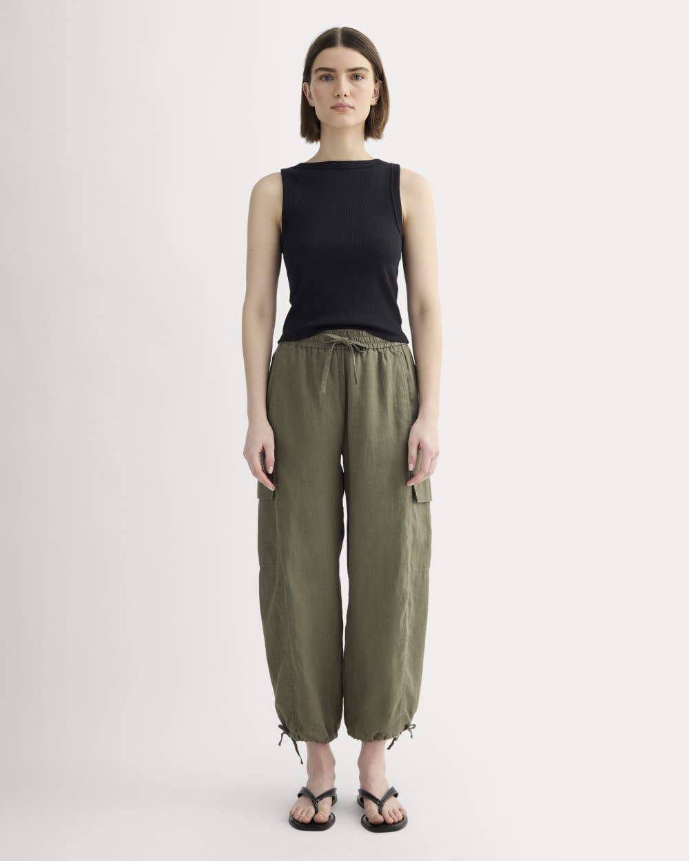 The Cargo Curve Pant in Linen | Kalamata