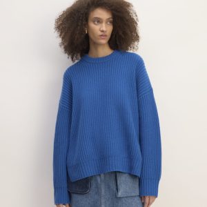 The Everlane x Marques' Almeida Oversized Cashmere Crew | Lapis Blue