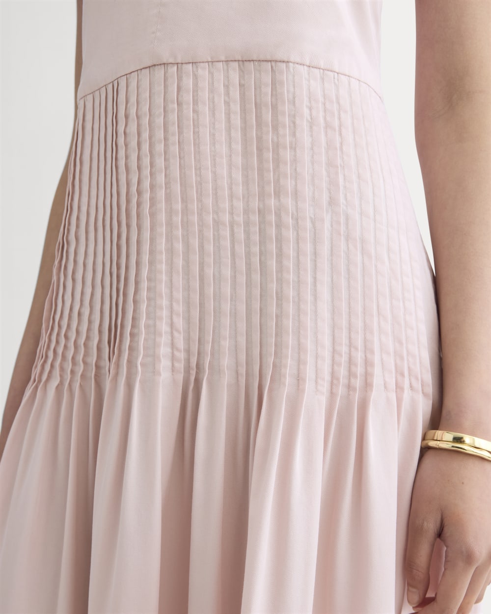The Pleated Slip Dress in Butterlite | Soft Rose - Image 3