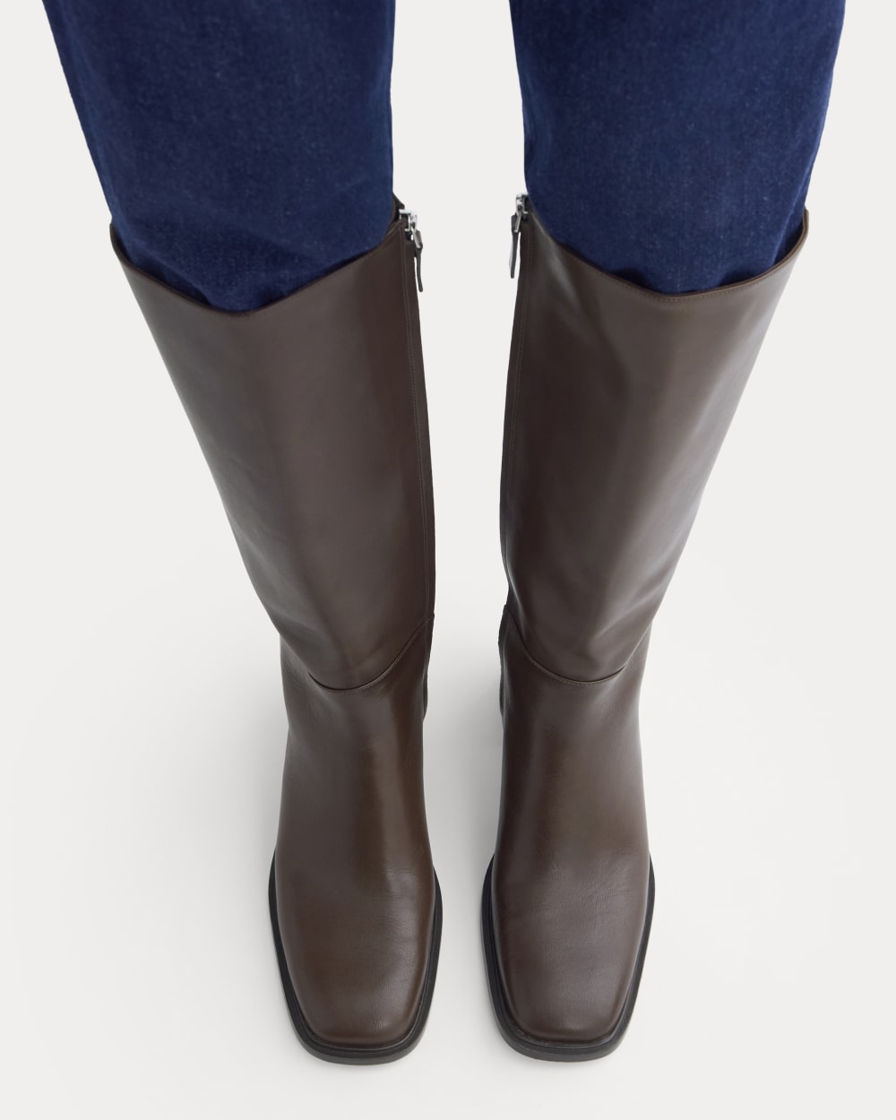 Leather Knee-High City Boot | Deep Brown - Image 4