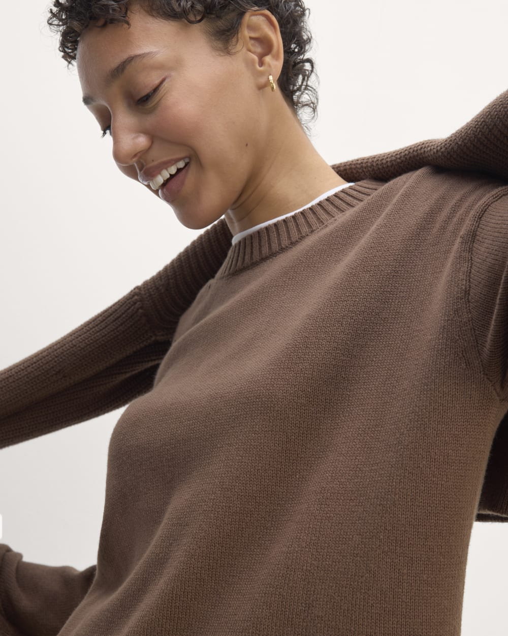 The Boxy Sweater in Everyday Cotton | Cocoa - Image 3
