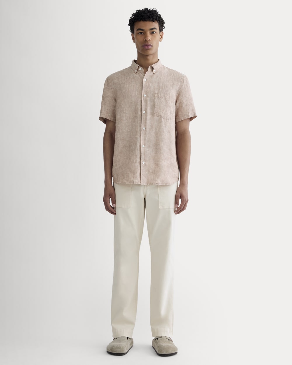 The Classic Short-Sleeve Shirt in Linen | Burlwood Chambray - Image 3