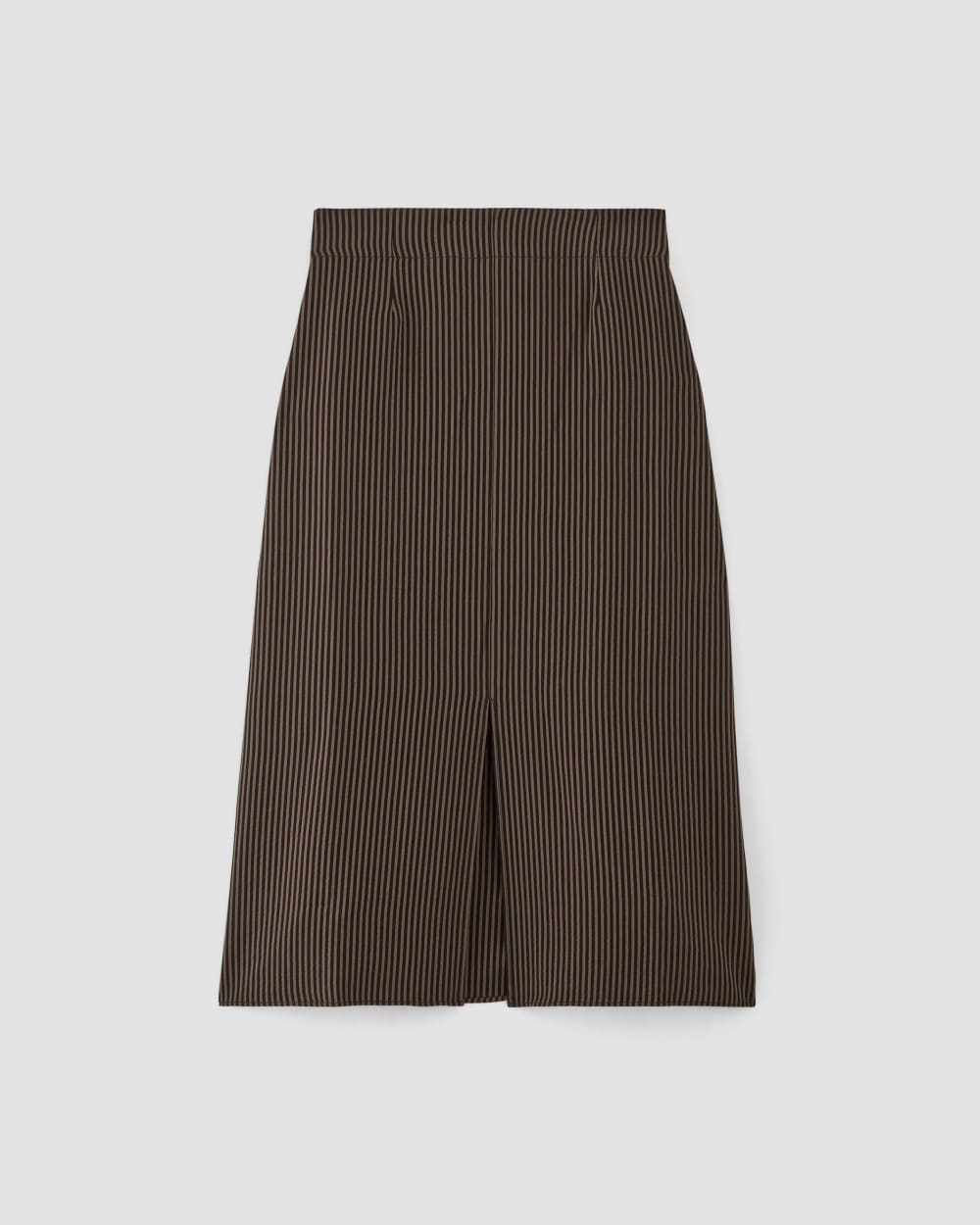 The Mini Jacquard Stripe Slip Skirt | Cocoa / Black - Image 2