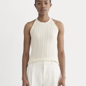 The Cable Halter in Cotton Cashmere | Birch