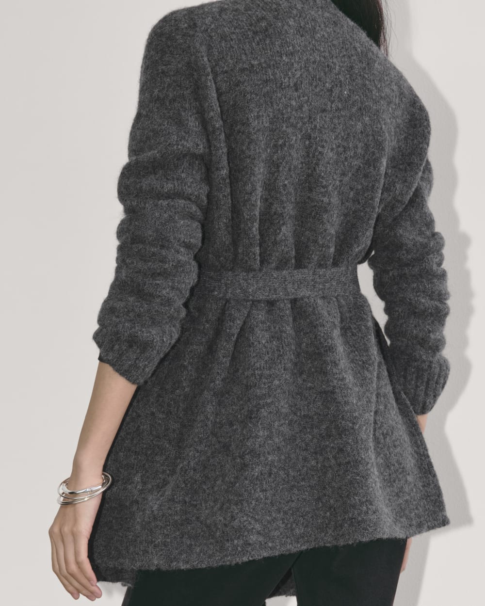 The Robe Cardigan in Alpaca | Dark Charcoal - Image 7