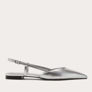 The Studio Slingback Flat | Silver