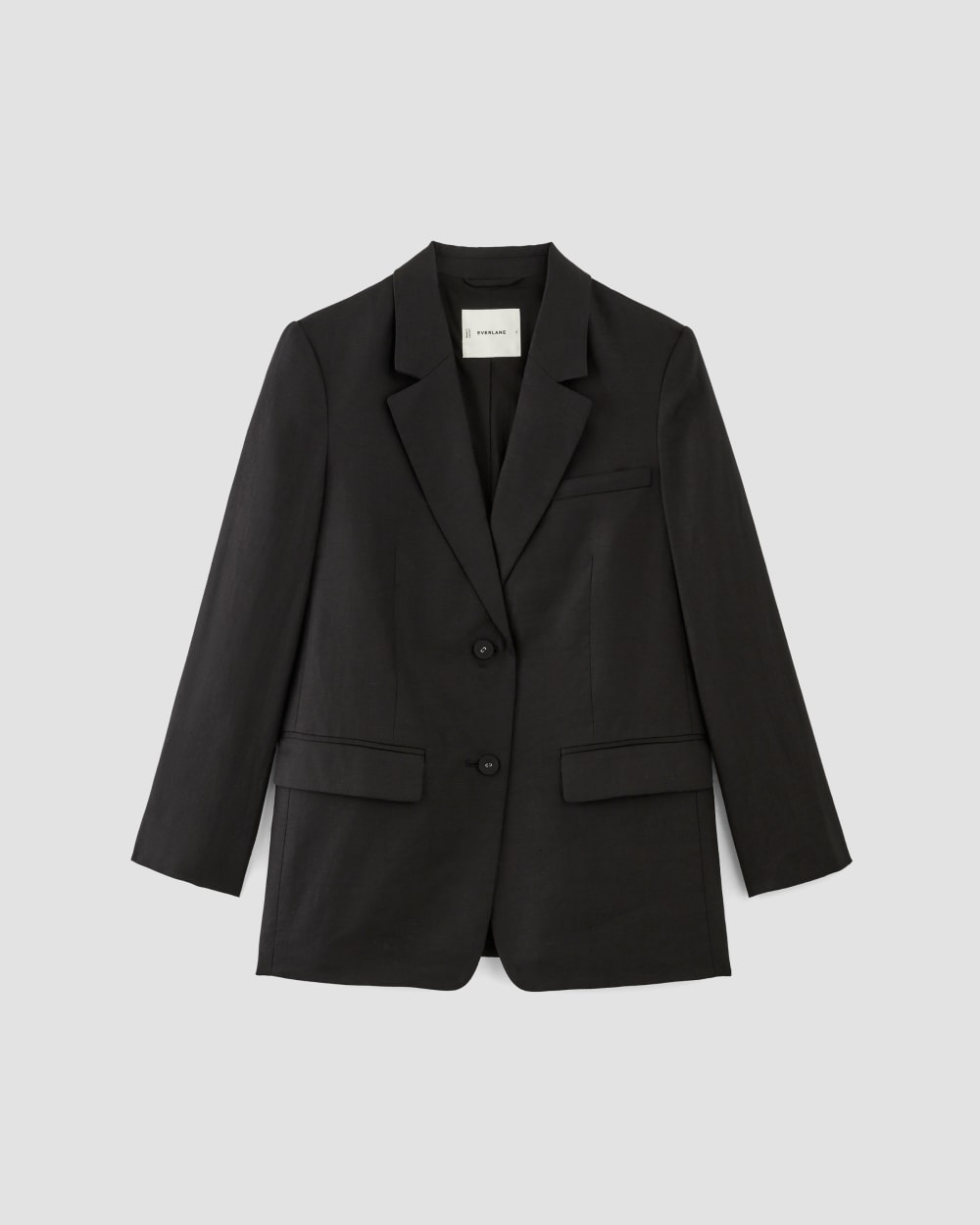 The Oversized Blazer in Linen | Black - Image 2