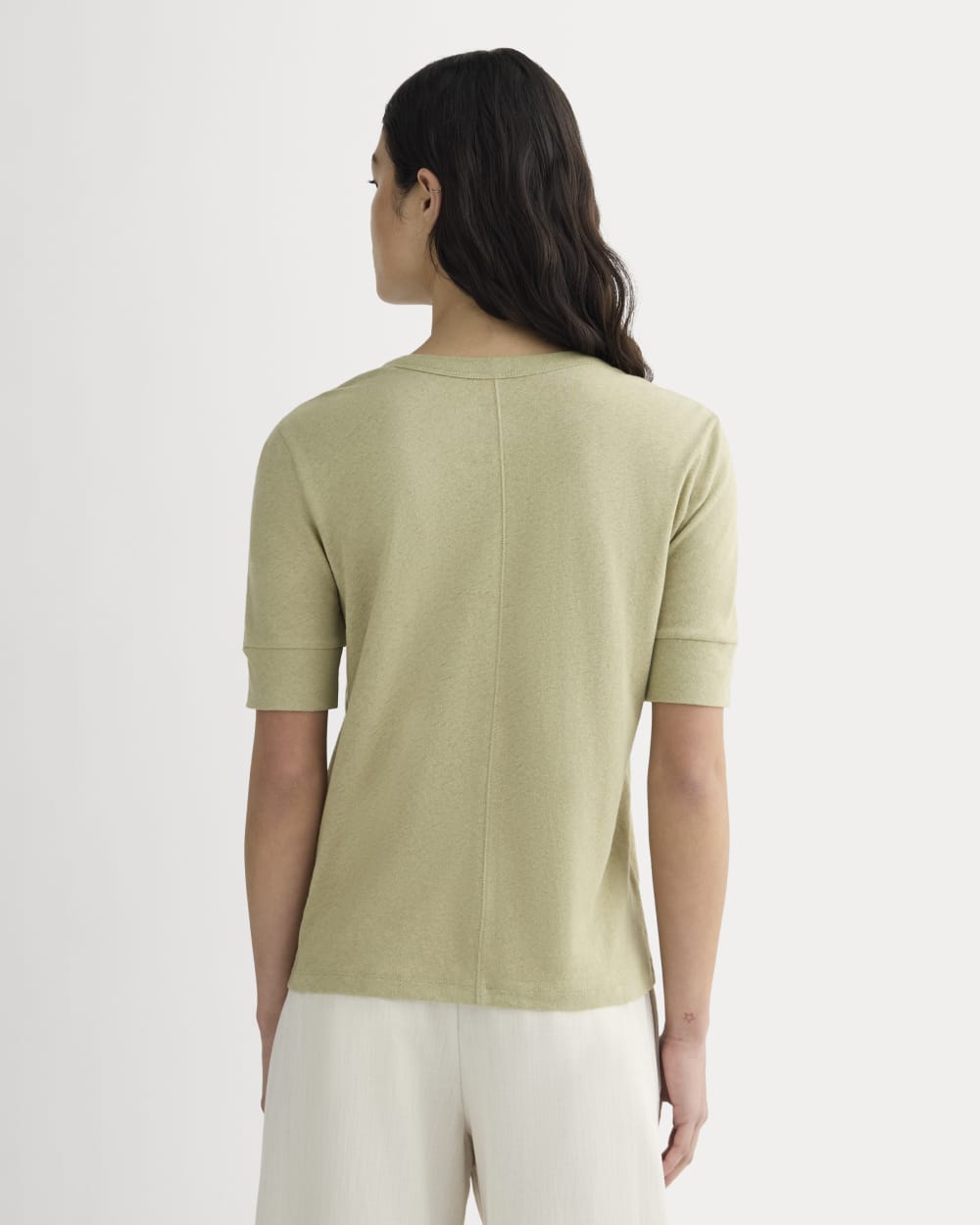 The Henley in Cotton Linen | Eucalyptus - Image 4