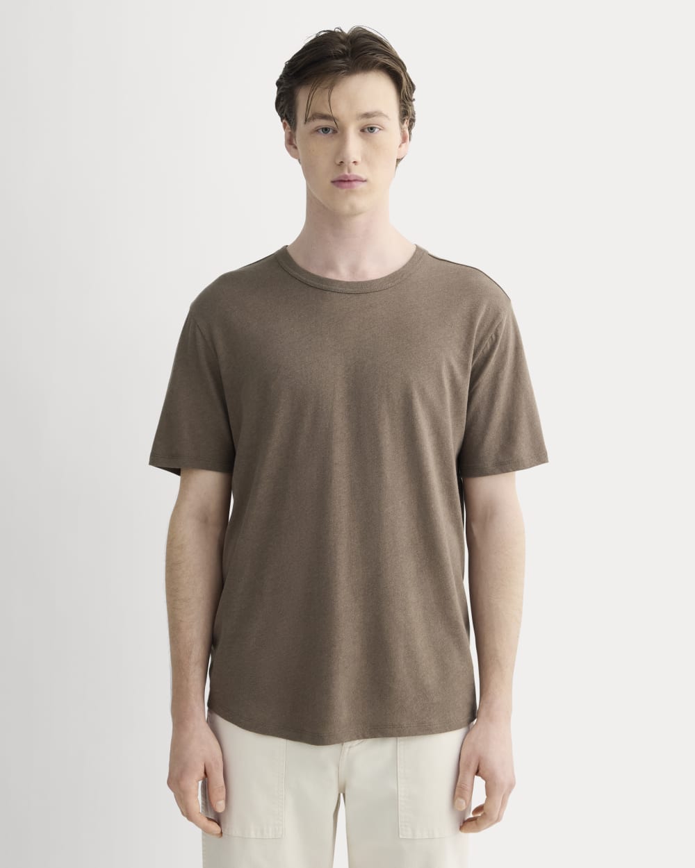 The Cotton Linen Tee | Deep Taupe